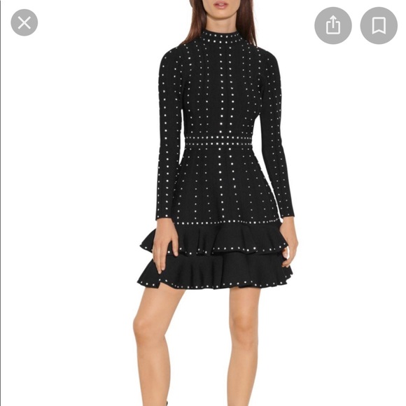 ❤️‍🔥 Sandro ❤️‍🔥 asya black studded knit dress nwt !!! - Picture 3 of 6